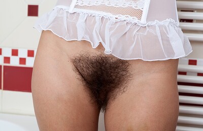 Vanessa J in We Are Hairy set Vanessa J is just hanging out in the bathroom