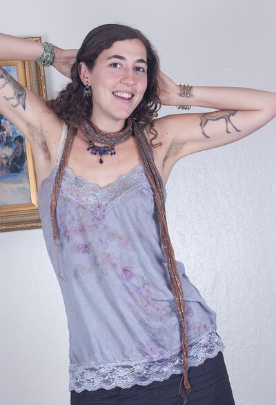 Artemis in Artemis plays dress up and shows her hairy pussy from We Are Hairy