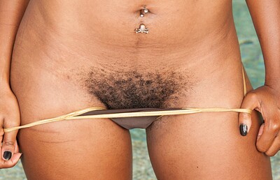 Nina Devon in Nina Devon shows her hairy pussy at the pool from We Are Hairy