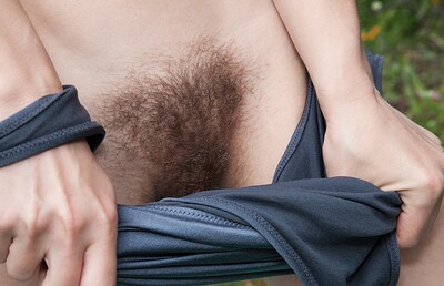 Shaya in Shaya masturbates outdoors after a picnic from We Are Hairy
