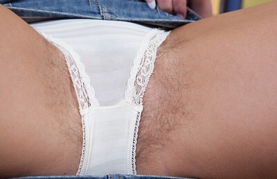 Melania in Melania strips naked and shows off her hairy pussy from We Are Hairy