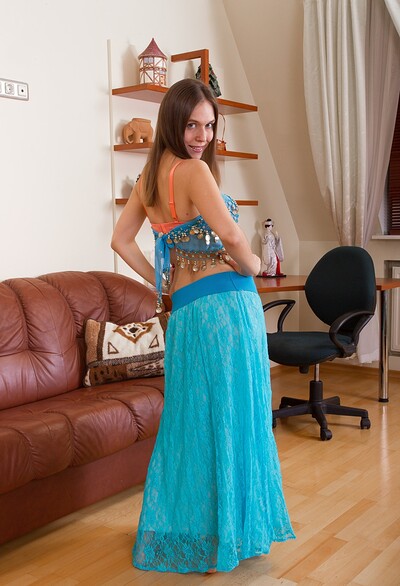 Agneta in Agneta strips from dress and stockings to play from We Are Hairy