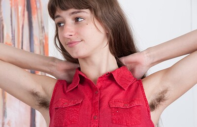 Willow in Willow removes her denim jeans to masturbate from We Are Hairy