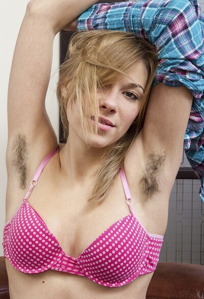Alisia in Alisia undresses from denim jeans to show off body from We Are Hairy