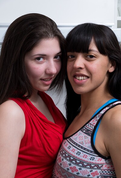 Virgin and Fanny in Fanny and Virgin have lesbian kitchen fun from We Are Hairy