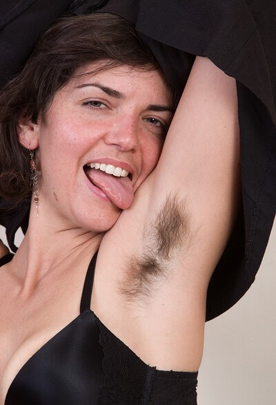 Katie Zucchini in Katie Z undresses from her black dress in bed from We Are Hairy