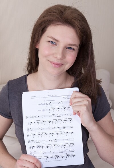 Kristina Amanda in Kristina Amanda gets naked with music notes from We Are Hairy
