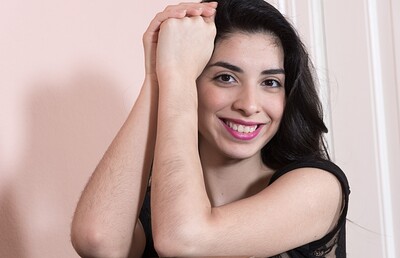 Ornella in Ornella strips and masturbates on her commode from We Are Hairy