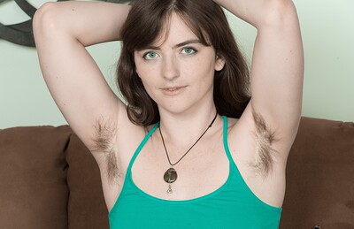 Snow in Snow puts on a sexy time stripping nude on couch from We Are Hairy