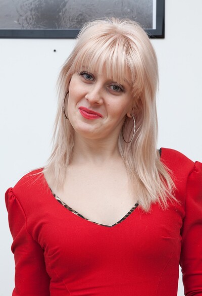 Sandrina in Sandrina shows off sexy red dress and her body from We Are Hairy