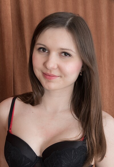 Slava Sanina in Slava Sanina strips off red lingerie before bed from We Are Hairy