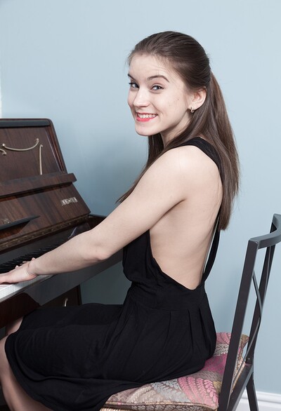 Evelina Darling in Evelina Darling masturbates by her piano from We Are Hairy