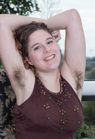 Eleanor Rose in Eleanor Rose strips naked on her balcony from We Are Hairy