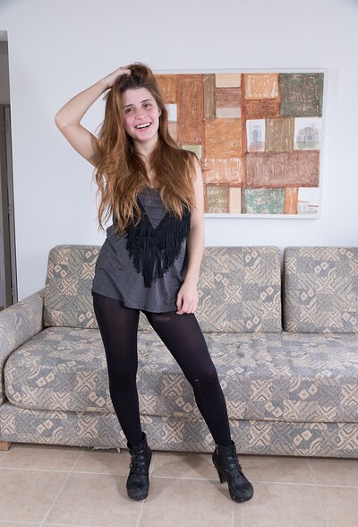 Skyler in Skyler strips naked on her sofa to show body off from We Are Hairy