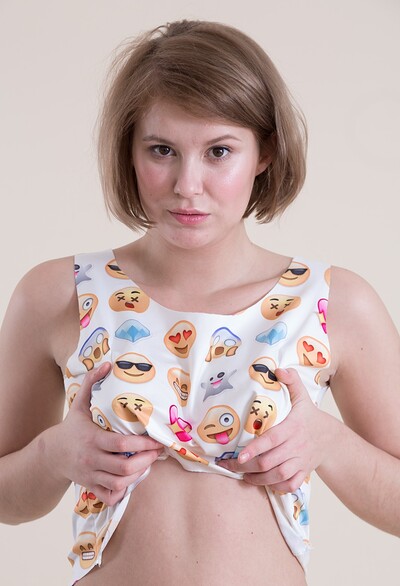 Elza Mia in Elza Mia strips naked full of emoji fun from We Are Hairy