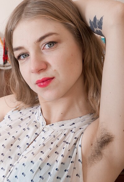 Kristinka in Kristinka strips naked while at the office from We Are Hairy