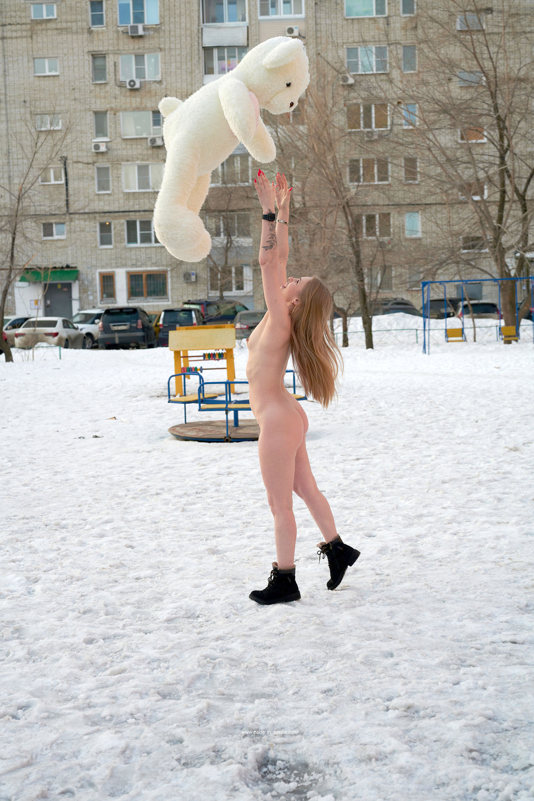 Nikol in Nude In Russia set Teddy And Snow