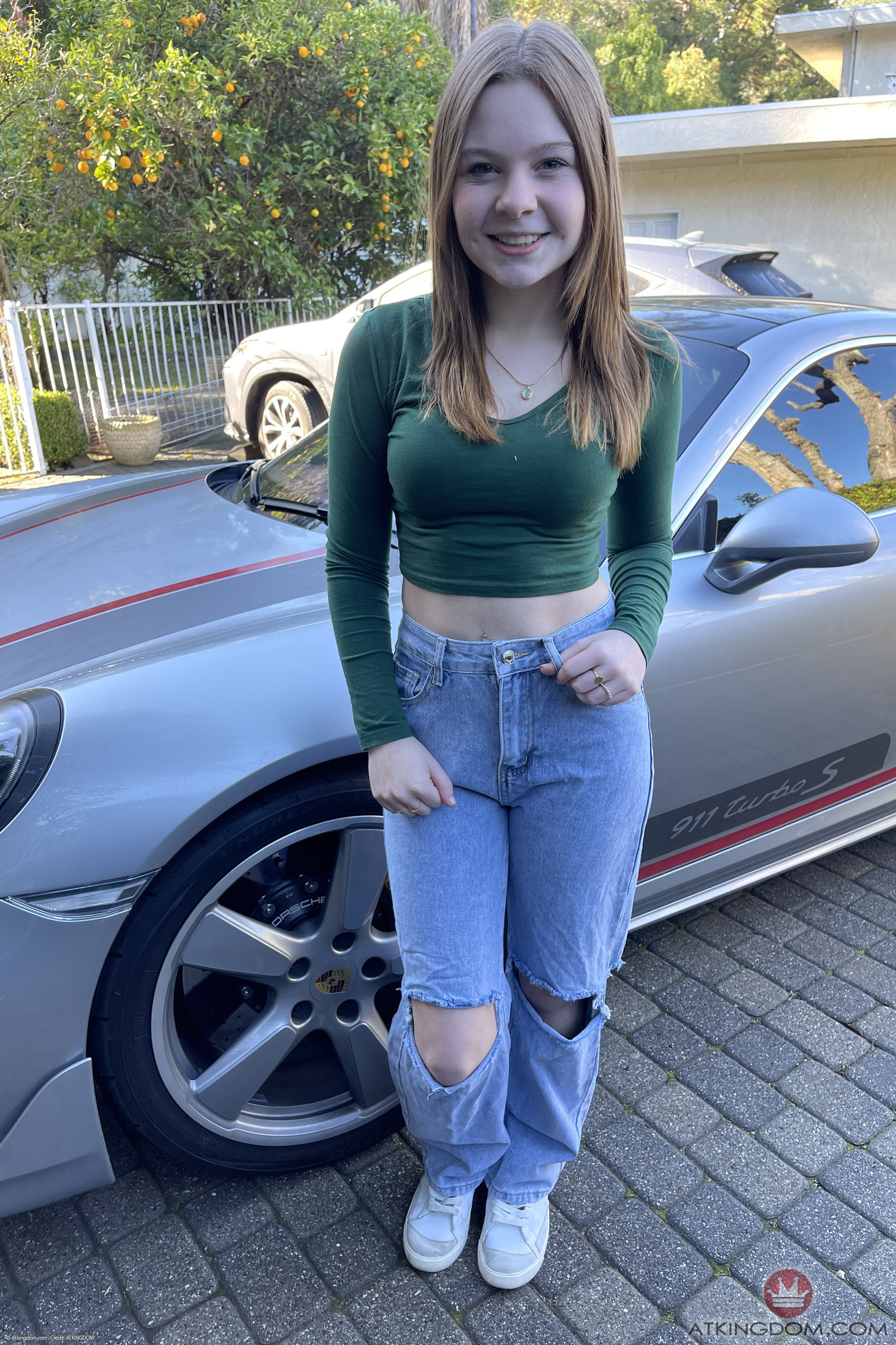 Adrianna Jade in ATK Petites set Museum Date BTS