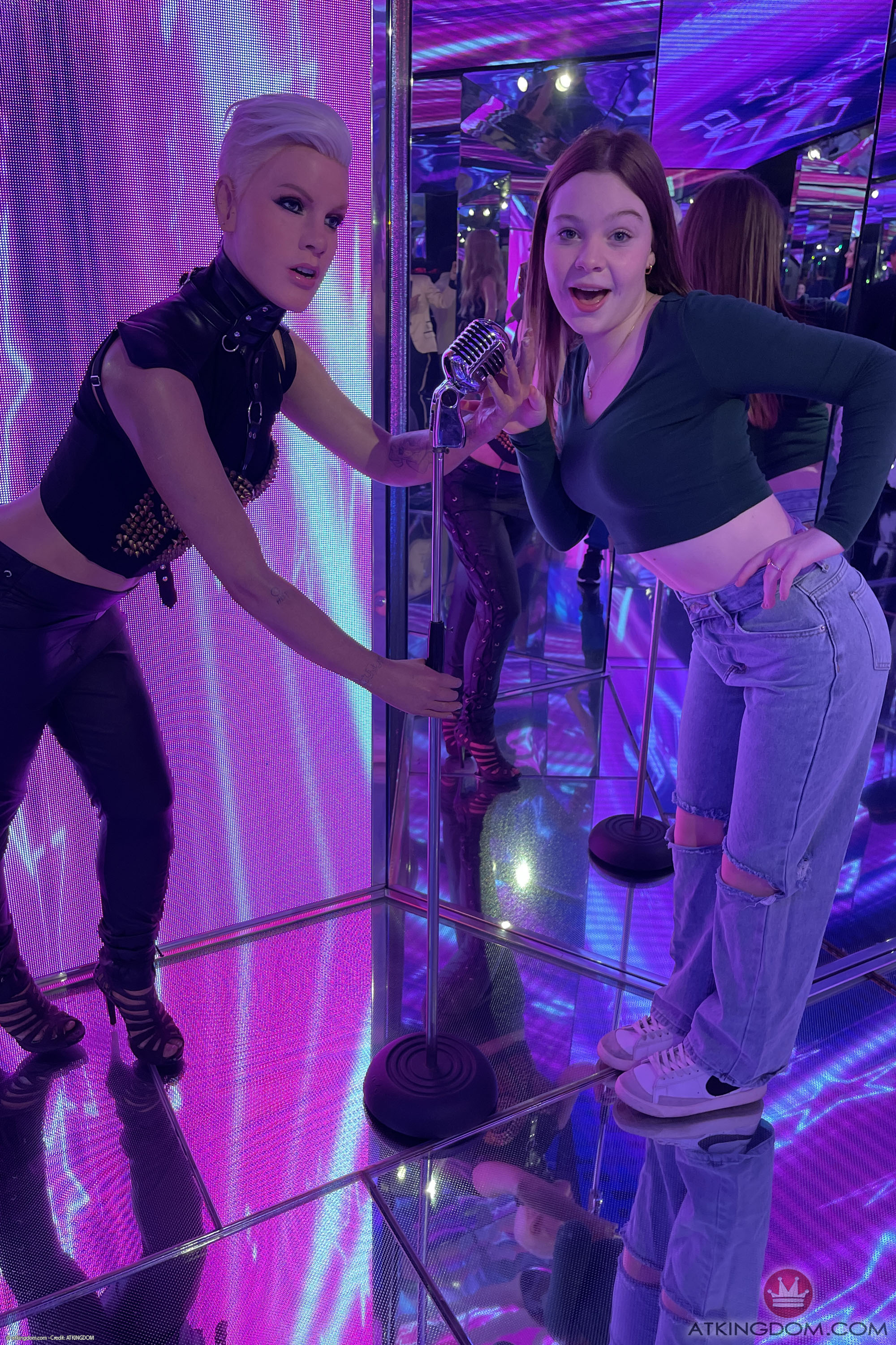 Adrianna Jade in ATK Petites set Museum Date BTS