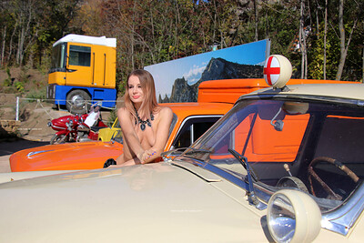 Vlada in Car Show Girl from Nude In Russia