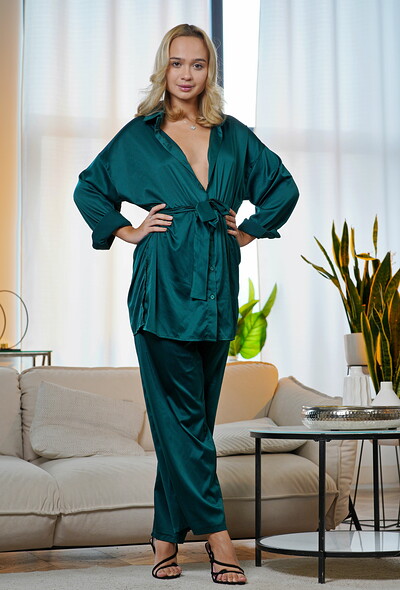 Aimee Rox in Silk Pajamas from Metart