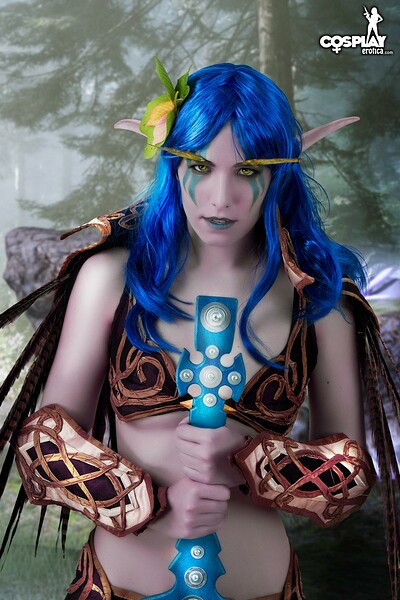 Cassie in Night elf from World of Warcraft from Cosplay Erotica