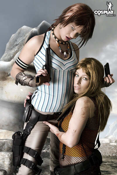 Sandy Bell and Ginger in Sheva, Alice from Resident Evil from Cosplay Erotica