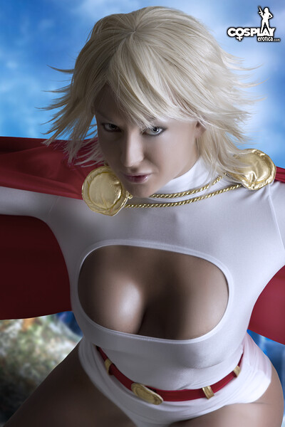 Kayla in Power Girl from Kara Zor-L from Cosplay Erotica