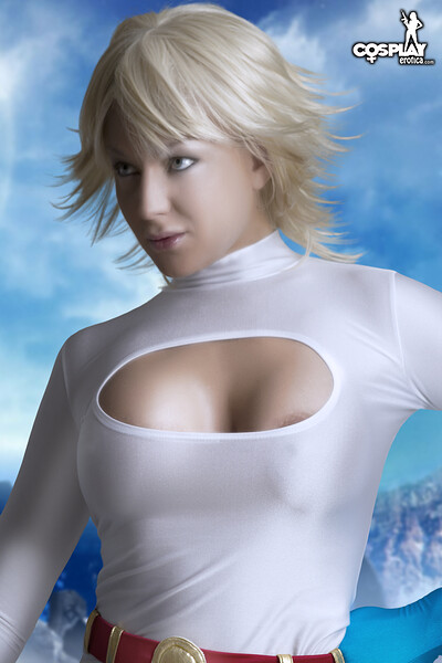 Kayla in Power Girl from Kara Zor-L from Cosplay Erotica