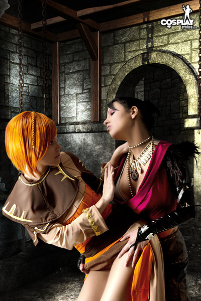 Mea Lee and Nayma in Leliana, Morrigan from Dragon Age from Cosplay Erotica