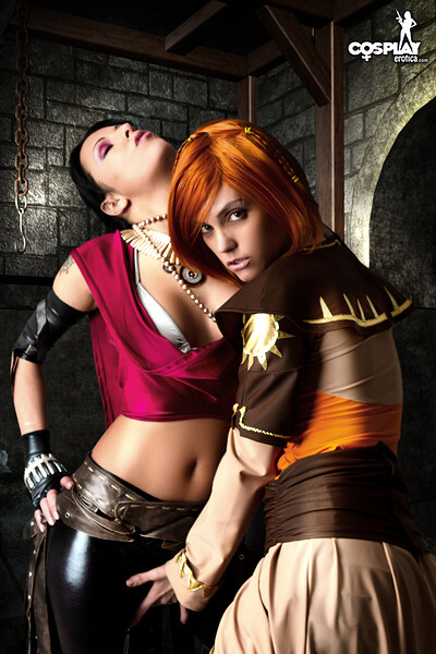 Mea Lee and Nayma in Leliana, Morrigan from Dragon Age from Cosplay Erotica