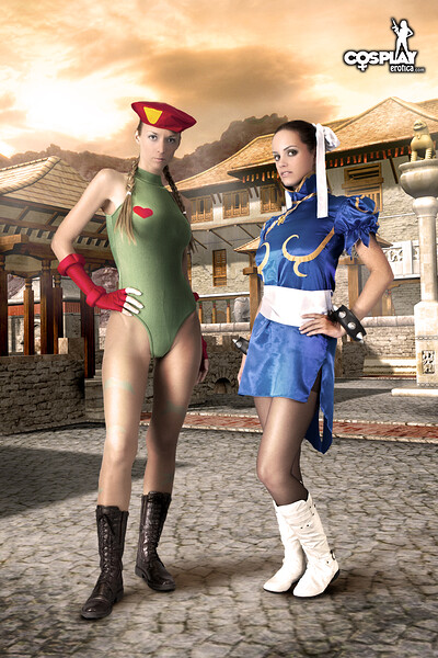 Nayma and Lana in Cammy, Chun Li from Street Fighter from Cosplay Erotica