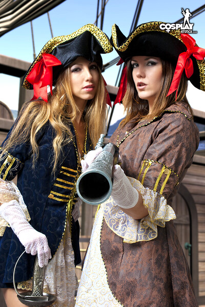 Gogo and Angela in Pirates of lesbos from Cosplay Erotica