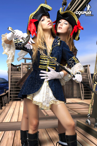 Gogo and Angela in Pirates of lesbos from Cosplay Erotica