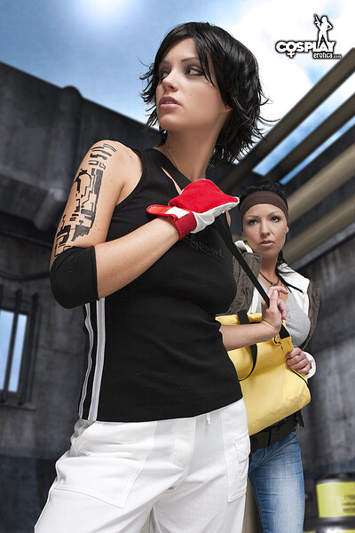Mea Lee and Nayma in Faith from Mirrors Edge from Cosplay Erotica