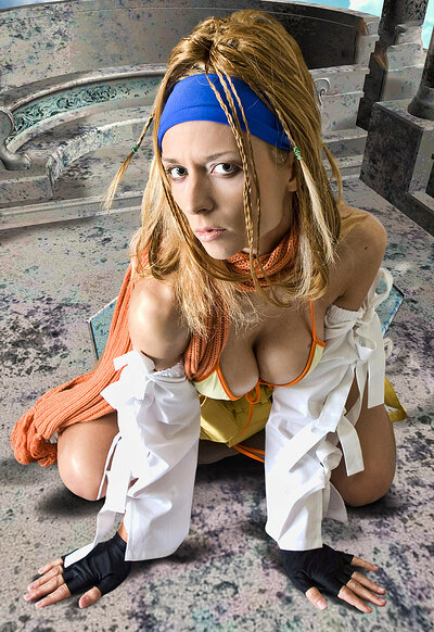 Busty and beautiful Lana looks amazing while cosplaying Sarah Bryantis from a video game series Virtua Fighter