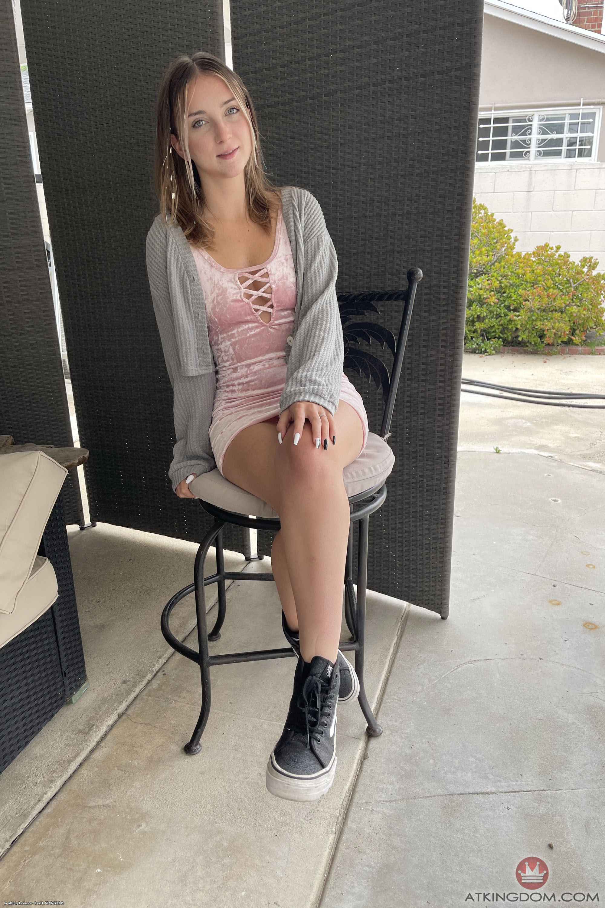 Macy Meadows in ATK Petites set Malibu BTS Date