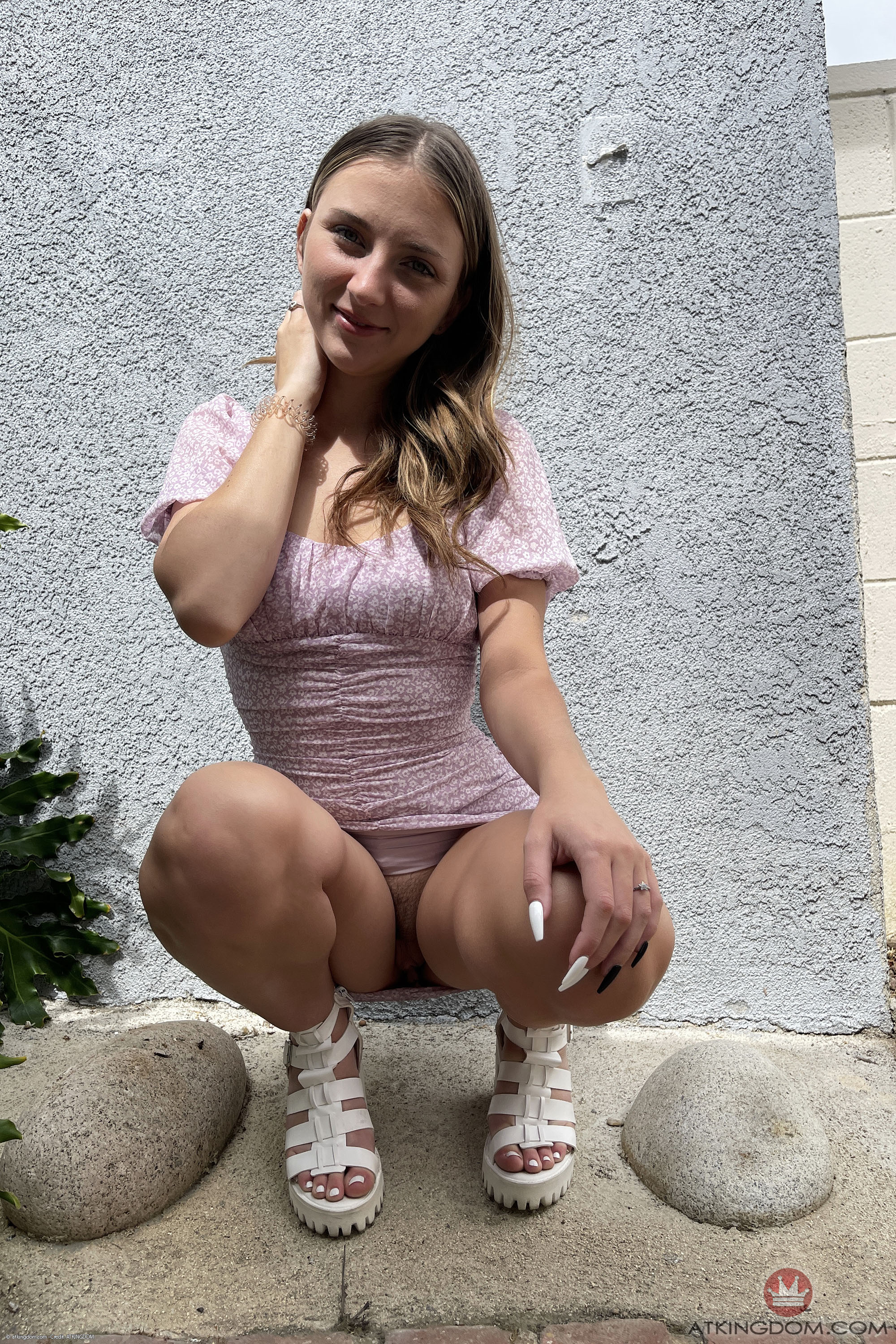 Macy Meadows in ATK Petites set Date and Beach BTS