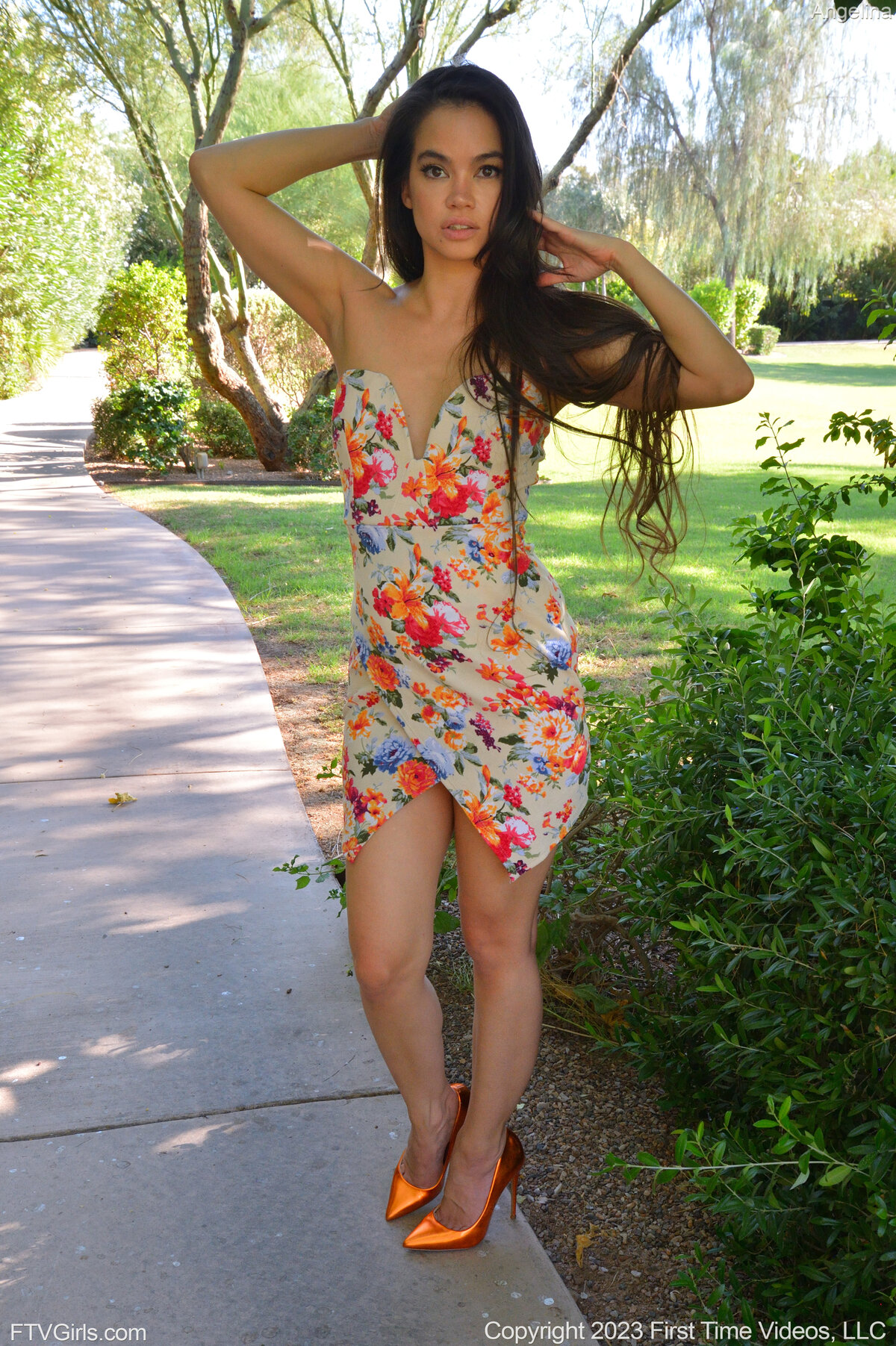 Angelina in Ftv Girls set Floral Dress & Heels-3041792