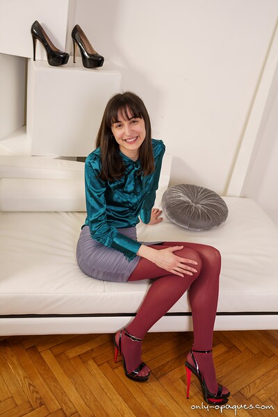 Zlata in Miniskirt Opaque Pantyhose from Only Opaques