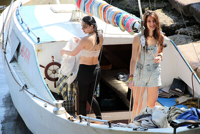 Katja P and Olga K in Boat Hippies from Nude In Russia