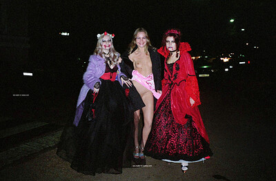 Gella and Elsa in Halloween from Nude In Russia