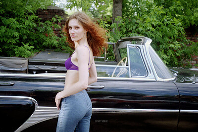 Lida in Car Nomade from Nude In Russia