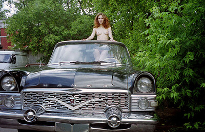 Lida in Car Nomade from Nude In Russia