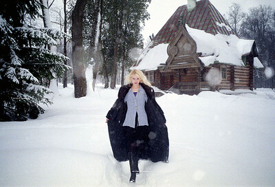 Veta in Snowy Park from Nude In Russia