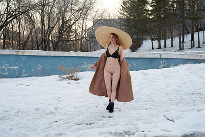 Nikol in Sun Hat from Nude In Russia