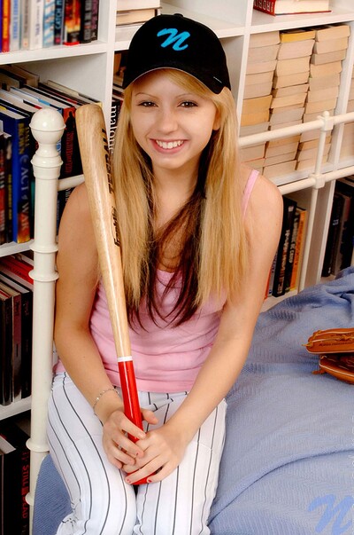 Lexie in Baseball gear from Nubiles