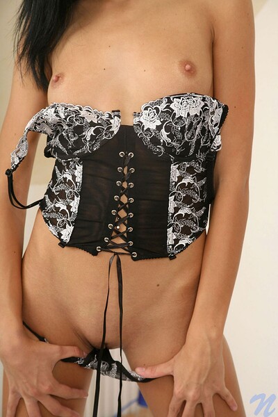 Amalie in Black corset from Nubiles
