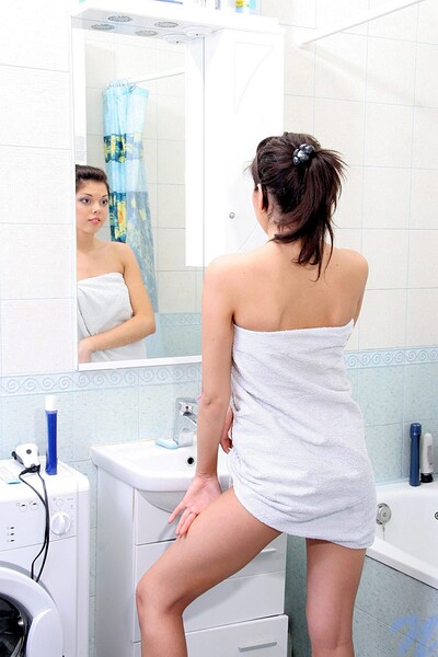 Macy in Bathroom dildo from Nubiles