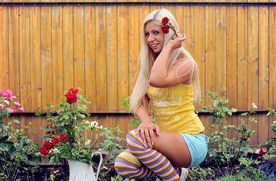 Candy Blond in Garden touches from Nubiles